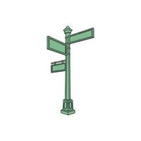 A street sign on a pole with two signs vector