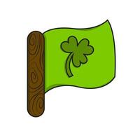 The Irish flag features a green flag with a shamrock in the center, representing Irish culture and heritage. vector