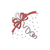 A red ribbon and bow on a white background vector