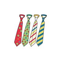 A group of colorful ties on a white background vector