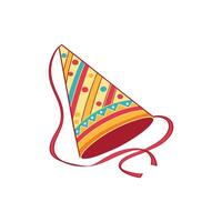 A party hat with a red ribbon on it vector