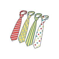 A set of colorful ties with polka dots vector