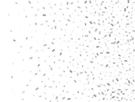 Magic silver Rectangular glitter confetti background. White festive texture. vector