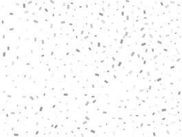 Magic silver Rectangular glitter confetti background. White festive texture. vector