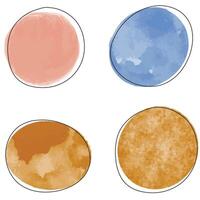 Textured watercolor abstract boho shapes with line, organic design. Ideal for modern interiors, branding, and digital projects vector