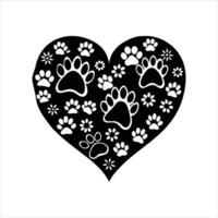 Paw Print Heart Photos, vector