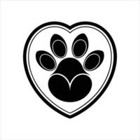 dog paw footprint icon. vector
