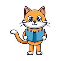 Cat Reading Images vector