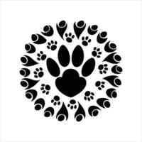 Whimsical Dog Paw Print vector