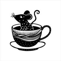 Mouse With Cup vector
