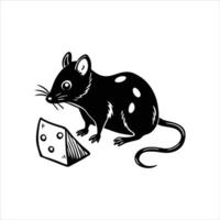 Whimsical Mouse with a Giant Cheese Wedge vector