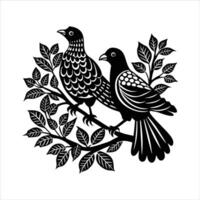 Two Birds On A Branch vector
