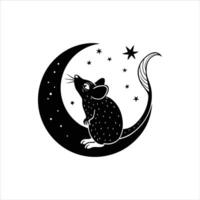 Whiskers in the Moonlight A Nocturnal Adventure vector