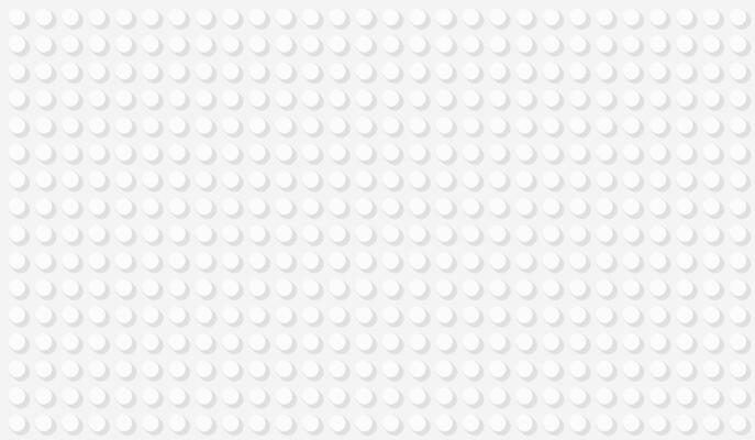 White Plastic Toy Baseplate Background With Grid of Circular Studs, Wide Banner 16x9 Backdrop