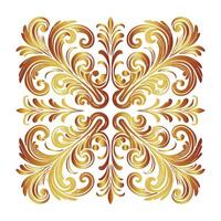 Golden floral pattern design vector