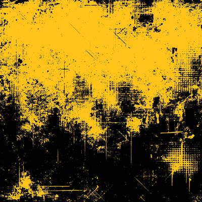 A grunge background with black and yellow paint