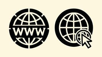 Two icons of the internet and the world wide web vector