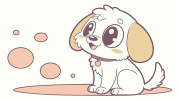 A cartoon dog sitting on a pink background vector