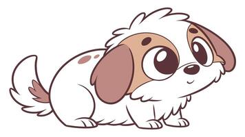 A cartoon dog with big eyes and a big nose vector