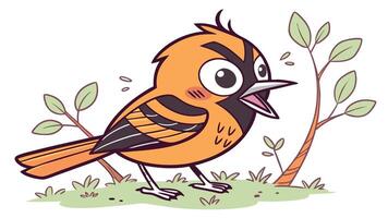 A cartoon bird with a big beak and a big mouth vector