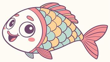 A cartoon fish with a smile on its face vector