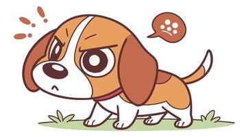 A cartoon dog with a speech bubble above it vector