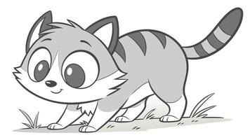 A cartoon cat walking in the grass vector