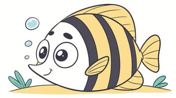 A cartoon fish with a bubble on its head vector