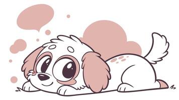 A cartoon dog laying down with a bubble around it vector