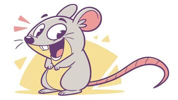 Cartoon mouse with happy expression vector