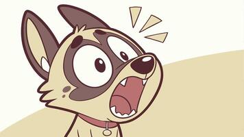 A cartoon dog with its mouth open and a big smile vector