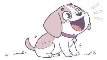 A cartoon dog with its mouth open and its tongue out vector