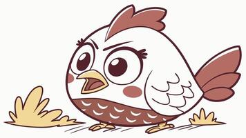 A cartoon bird with big eyes and a big mouth vector