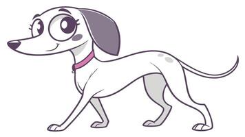 A cartoon dog with a pink collar vector