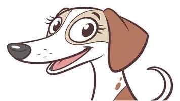 A cartoon dog with a big smile vector