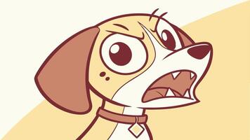 A cartoon dog with a big mouth and a big nose vector