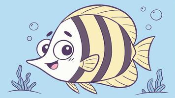 A cartoon fish with a smile on its face vector