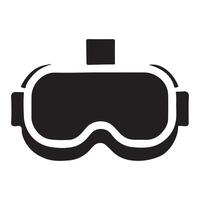Silhouette Illustration of Virtual Reality Headset vector