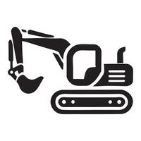 Excavator Silhouette Graphic for Construction Projects vector