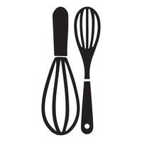 Silhouette Illustration of Whisk and Spoon Baking Utensils vector
