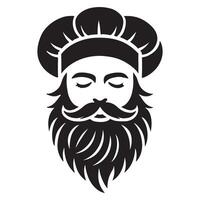 Calm Chef Silhouette with Beard and Toque vector