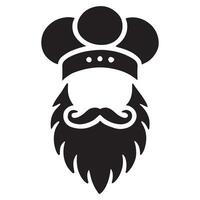 Silhouette Baker w Beard and Hat Illustrationith vector