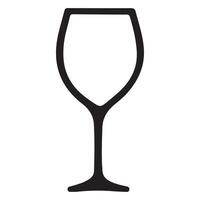Simple Wine Glass Outline Illustration vector