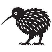 Kiwi Bird Silhouette Illustration for New Zealand vector