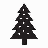 Ornamented Silhouette Christmas Tree Illustration vector
