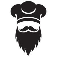 Chef Silhouette Icon Featuring a Toque and Beard vector