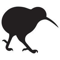 Simple Kiwi Bird Silhouette Design Illustration vector