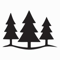 Silhouette Illustration of Three Pine Trees in a Row vector