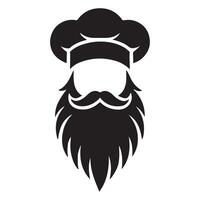 Chef Silhouette with Beard and Hat Illustration vector