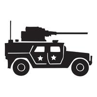 Military Humvee with Mounted Weapon Silhouette vector
